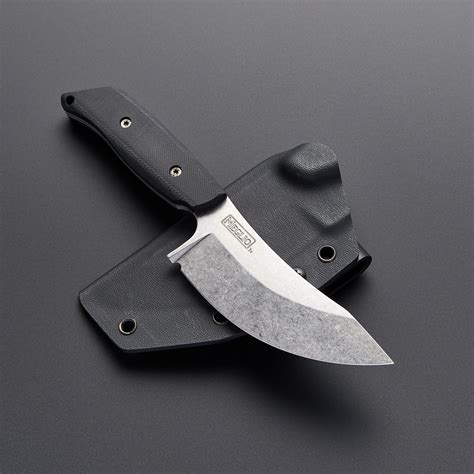 Stonewashed Hunter // CPM 3V High Carbon Steel (Plain Kydex Sheath ...