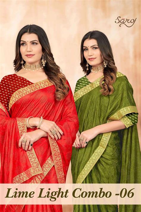 Saroj textile presents Limelight combo 6 Designer sarees catalogue