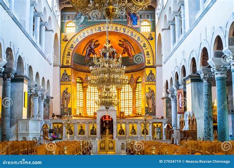Greek Orthodox Church Interior Stock Image - Image of interior ...