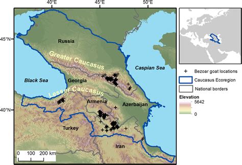 Caucasus Mountains On Map