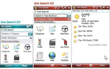 Windows Live Mobile Search Software 的图像结果