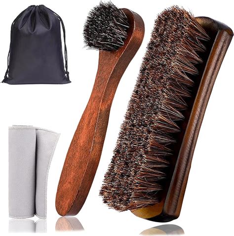 Amazon.com: Horsehair Shoe Brush, 4 Pieces Shoe Polish Brushes Kit ...
