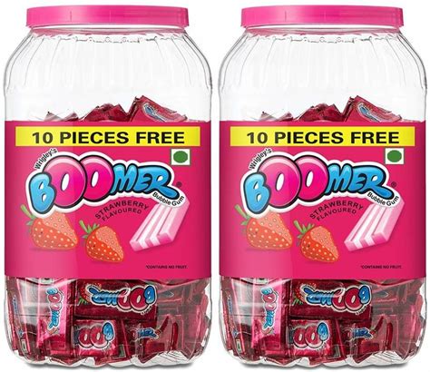 Boomer Flavoured Chewing Gum Big Jar , 396g (pack of 2) Strawberry ...