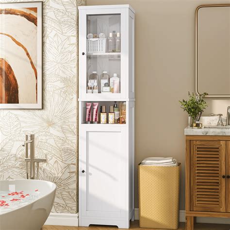 Amazon.com: knoworld Bathroom Storage Cabinet with Acrylic Door, 67 ...