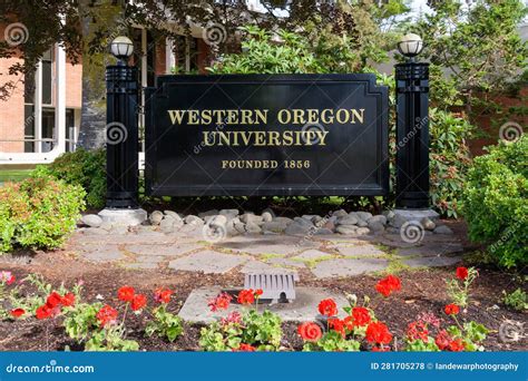Western Oregon University Sign at the Monmouth Campus Editorial Stock ...