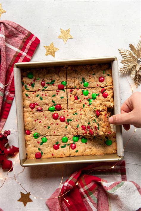 Christmas Peanut Butter Cookie Bars - Modern Crumb