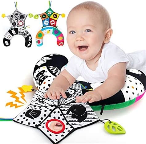 teytoy Tummy Time Baby Toy, Black and White High Contrast Baby Pillow ...