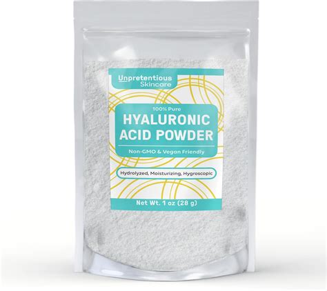 Amazon.com: Unpretentious Hyaluronic Acid Powder (1 oz) Food & Cosmetic Grade, Clear Resealable ...
