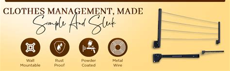 GLITZ® Clothes Drying Stand Space Saving Foldable 4 Wire Metal Wall ...