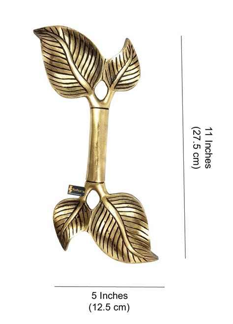 Twin Leaf Design Brass Door Handle