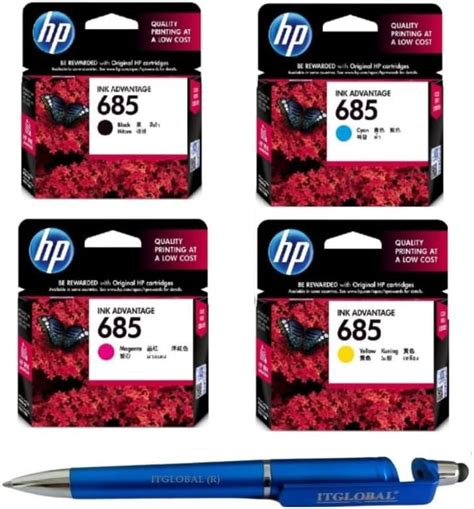 HP 685 B/C/M/Y Ink Cartridge (Set of 4) with 3in1 Multi-Function Mobile ...