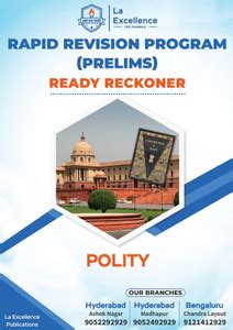 LA EXCELLENCE RAPID Revision Program (Prelims) Ready Reackoner Polity ...