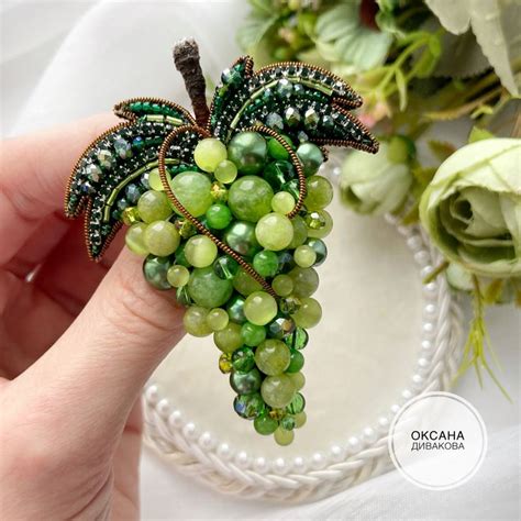 Брошь виноград | Bead jewellery, Beaded jewelry tutorials, Handmade ...