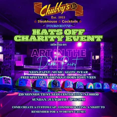 ART in the DARK Charity Event | Chubbys Steakhouse, Chubby's Steakhouse ...