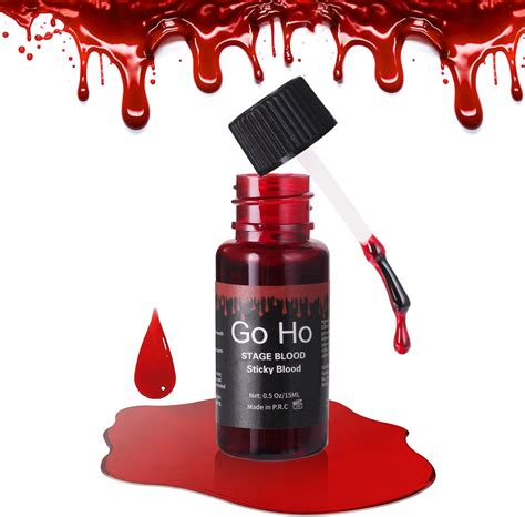 Amazon.com : Go Ho Halloween Fake Blood Washable(0.5 oz),Edible Fake ...