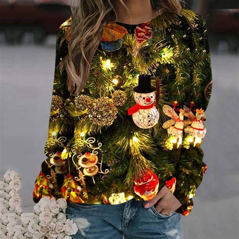 Lolmot Ugly Christmas Sweaters for Women Plus Size Christmas Sweater ...