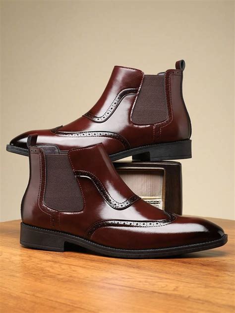 Men's New Chelsea Boots, Boots, High-Top Leather Shoes, Casual Ankle ...