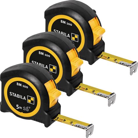 Stabila BM100 Metric/Imperial 5M Pocket Tape Measure - Pack of 3 - ITS