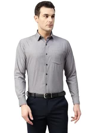 Hancock Men Self Design Wrinkle Ressistant Slim Fit Formal Shirt ...