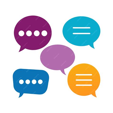 Colorful Speech Bubbles Cartoon Vector Illustration for Conversations ...