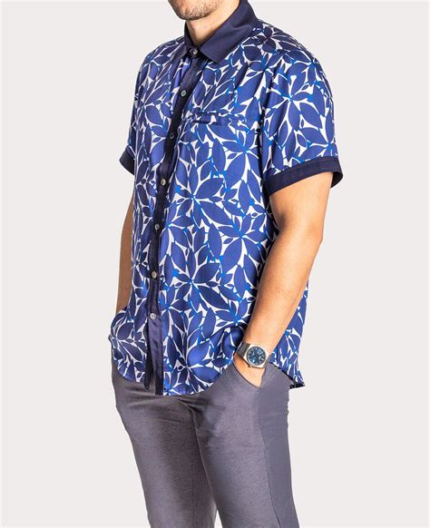 Biodegradable Low Neck Navy Blue Collar Shirt – The Unique Organic