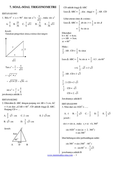 Contoh Soal Trigonometri Kelas 10: Materi Lengkap & Terlengkap