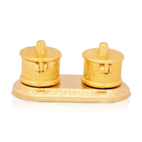 Giri - Double Sindoor Pot | Kumkum Box | Brass Kumkum Bharani