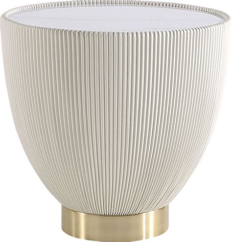 Broomcage III Cream Colors,Light Wood,White Beige Leatherette End Table ...
