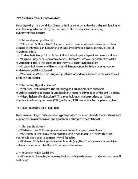 Hypothyroid - Pharmacology and Medications - Mechanisms of Hypothyroidism Hypothyroidism is a ...