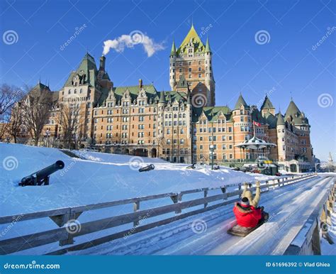 Chateau Frontenac in Winter, Quebec City, Canada Stock Photo - Image of ...