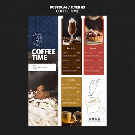 Coffee time restaurant menu template | Free PSD
