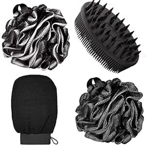 2 in 1 Silicone Bath and Shampoo Brush&Shower Puff& Exfoliating Glove ...