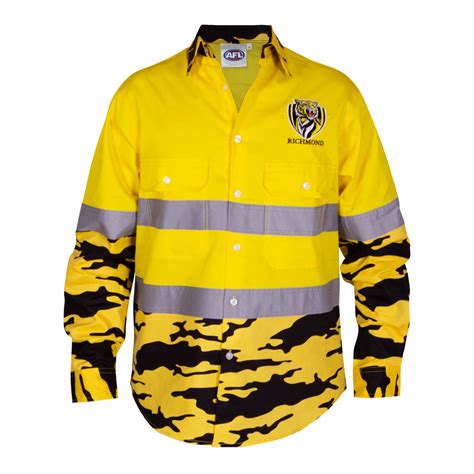 Richmond Tigers Hi-Vis Camo Work-Shirt - Men's | OzSportsDirect