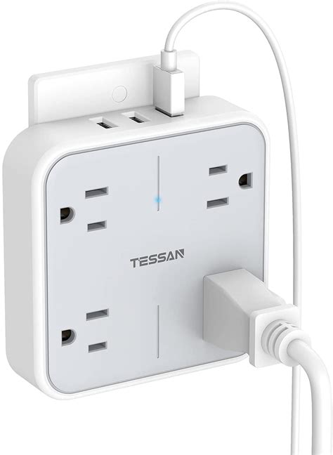 Buy TESSAN Multiple Outlet Wall Plug Surge Protection,3 USB 4 Outlets ...