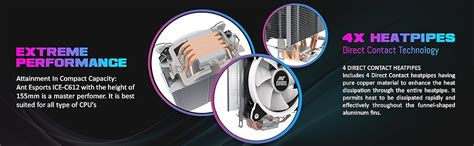 Ant Esports ICE-C612 with RGB CPU Cooler/Fan Support Intel LGA775 ...