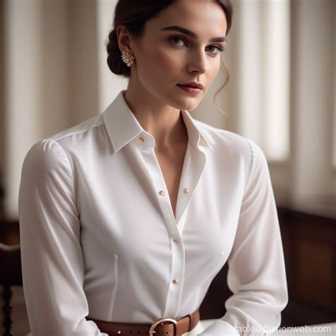 Valentino-Inspired Women's White Shirt Designs | Stable Diffusion Online