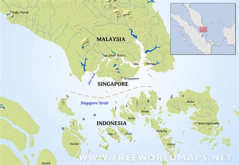 Singapore Physical Map