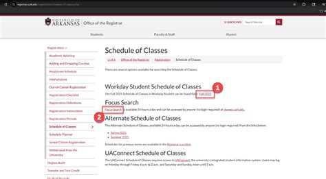 Accessing the Schedule of Classes | TIPS