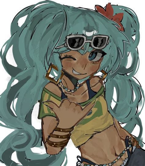 hatsune miku and brazilian miku (vocaloid) drawn by chinesemochii ...