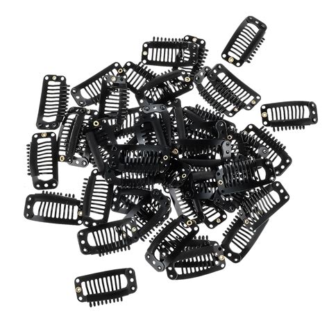 Amazon.com : Yolev 50PCS Wigs Snap Clips Hair Extension Clips 9-Teeth U ...