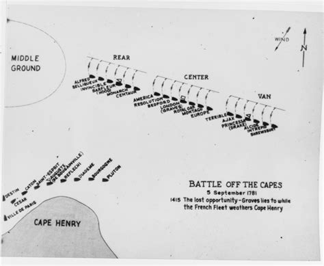 NH 73449 Battle of the Chesapeake Capes, 5 September 1781.
