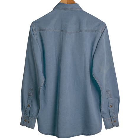 Light Blue Ice Washed Denim Shirt – Thestiffcollar.com
