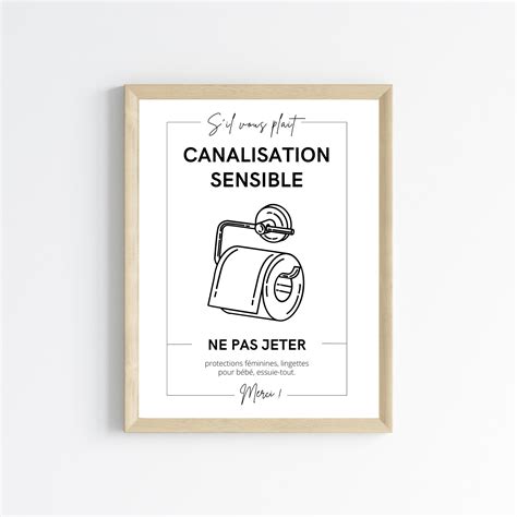 Affiche Ne rien jeter dans les WC en français Affiche toilette ...