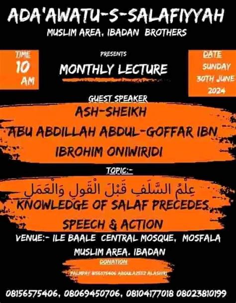 Knowledge of salad precedes speech and action , Online event, Ibadan ...