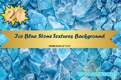 20 Ice Blue Stone Textures Background Watercolor Png Kdp Digital Paper ...