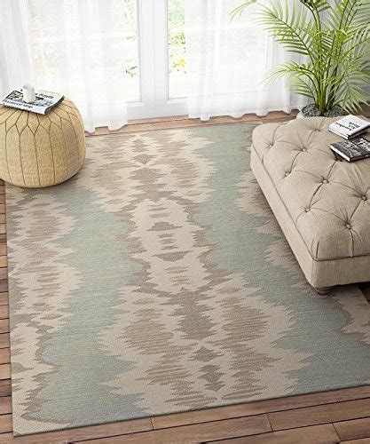 Buy Imperial Knots Blue Beige Bespoke Hand Woven Dhurrie Online at Low ...