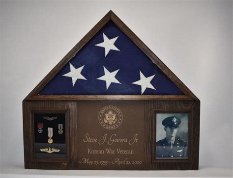 Flag Display Case With Custom Engraving & Framed Openings for - Etsy ...