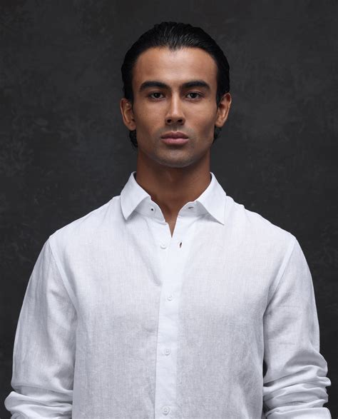 Rare Rabbit Men's Linex Ls-25 White Linen Blend Plain Regular Fit Full