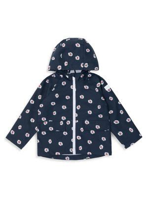 Little Girl's Floral-Print Hooded Raincoat