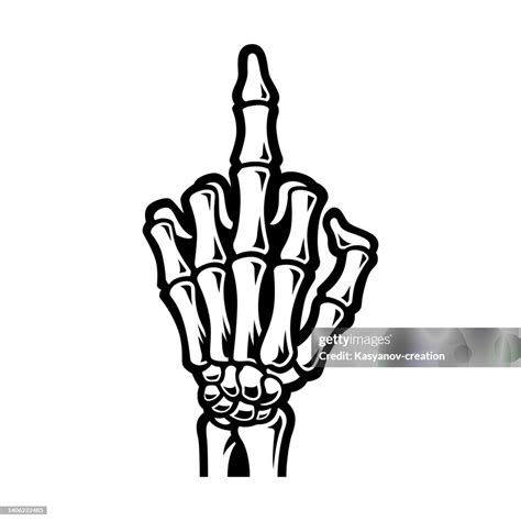 Skeletons Hand Showing A Middle Finger High-Res Vector Graphic - Getty ...